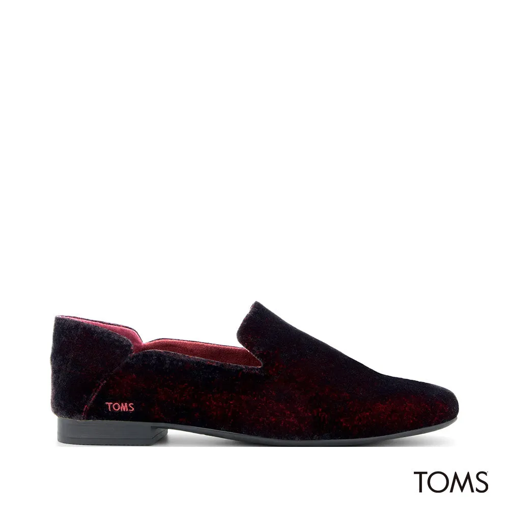 TOMS Women Lara Deep Burgundy Jewel Velvet Loafer