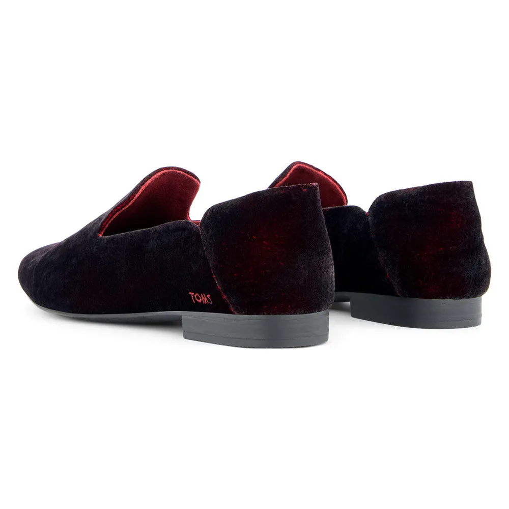 TOMS Women Lara Deep Burgundy Jewel Velvet Loafer