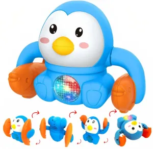 Umadiya Tumbling Penguin Crawling Musical Toys for Kids with 360°Spinning & Rolling, Music, Light, Sensor Control | Dancing Penguin Sound Baby Toys 6-12 Months Boy Girl - Multicolor