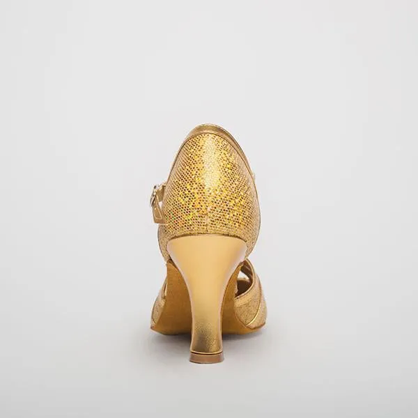 Women's Elegant Laser Sequin Cha Cha Dance Shoes 42230810S
