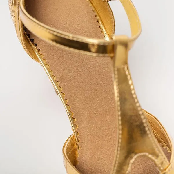 Women's Elegant Laser Sequin Cha Cha Dance Shoes 42230810S