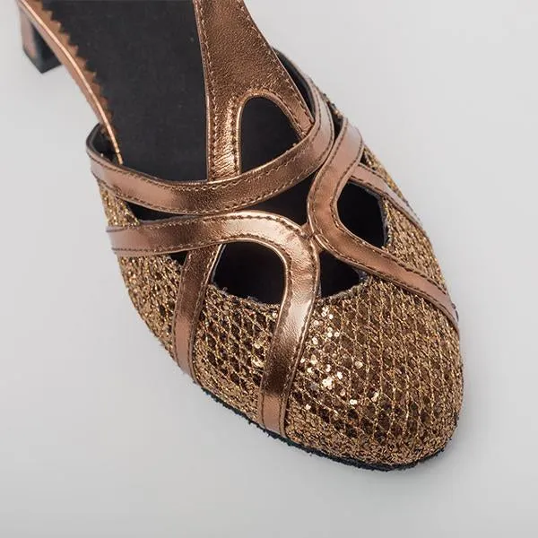 Women's Elegant Laser Sequin Cha Cha Dance Shoes 42230810S