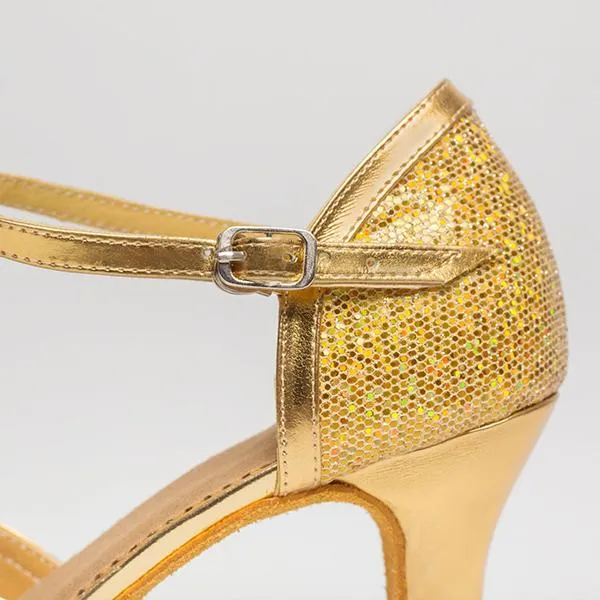 Women's Elegant Laser Sequin Cha Cha Dance Shoes 42230810S
