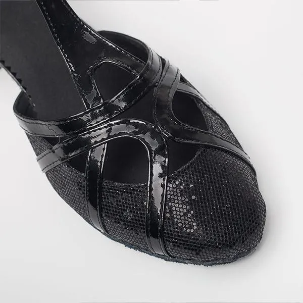 Women's Elegant Laser Sequin Cha Cha Dance Shoes 42230810S